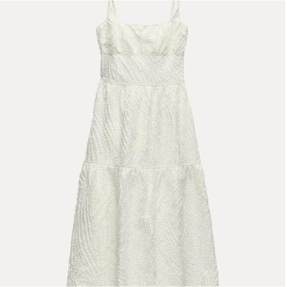 ZARA ZW COLLECTION FRAYED JACQUARD Dress Size S NEW WITH TAG! - Picture 6 of 11
